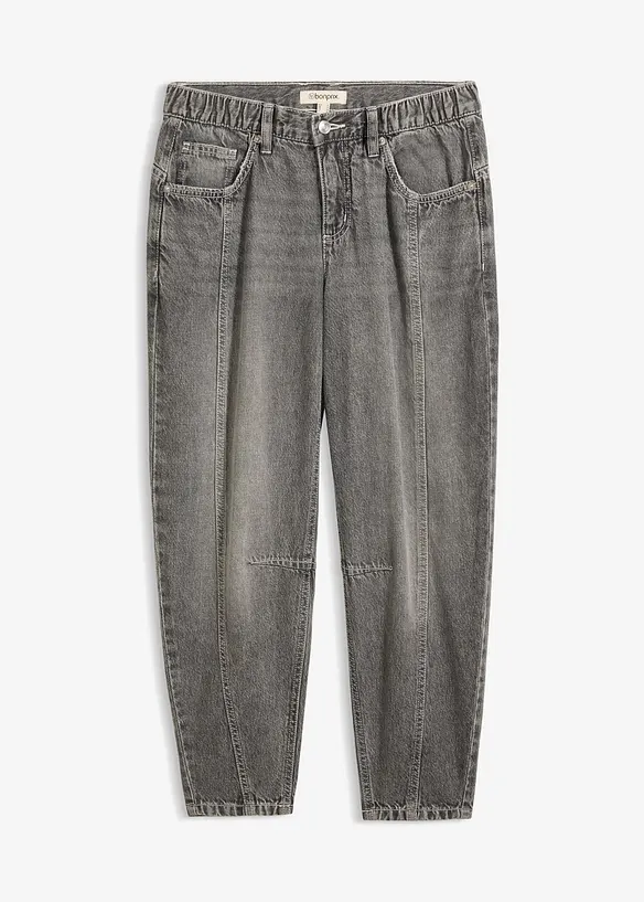 Barrel-Jeans Mid Waist, cropped, bonprix