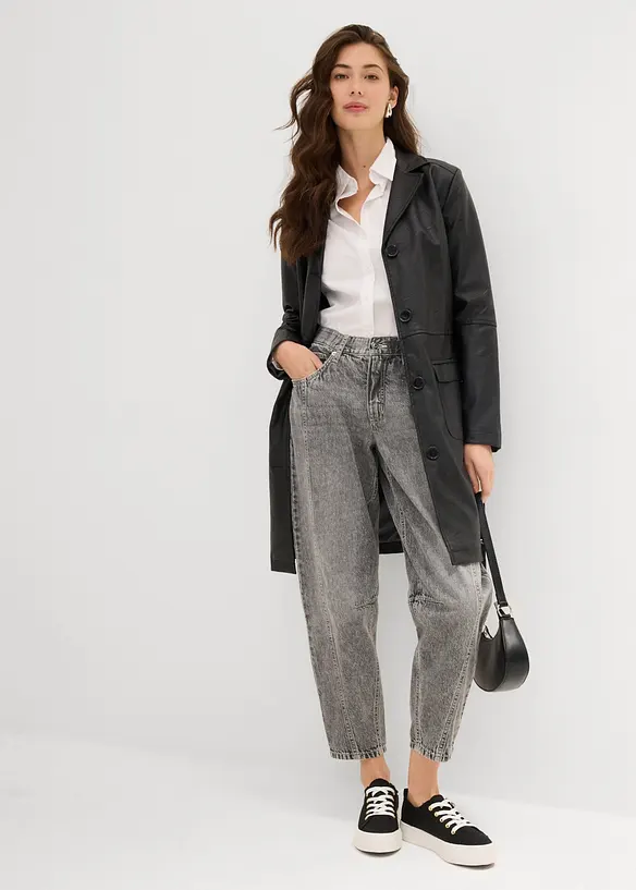 Barrel-Jeans Mid Waist, cropped, bonprix