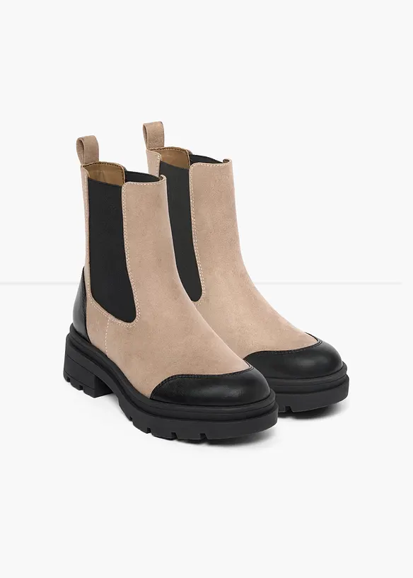 Bottines Chelsea &agrave; semelle crant&eacute;e, bonprix