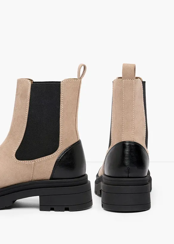 Bottines Chelsea &agrave; semelle crant&eacute;e, bonprix