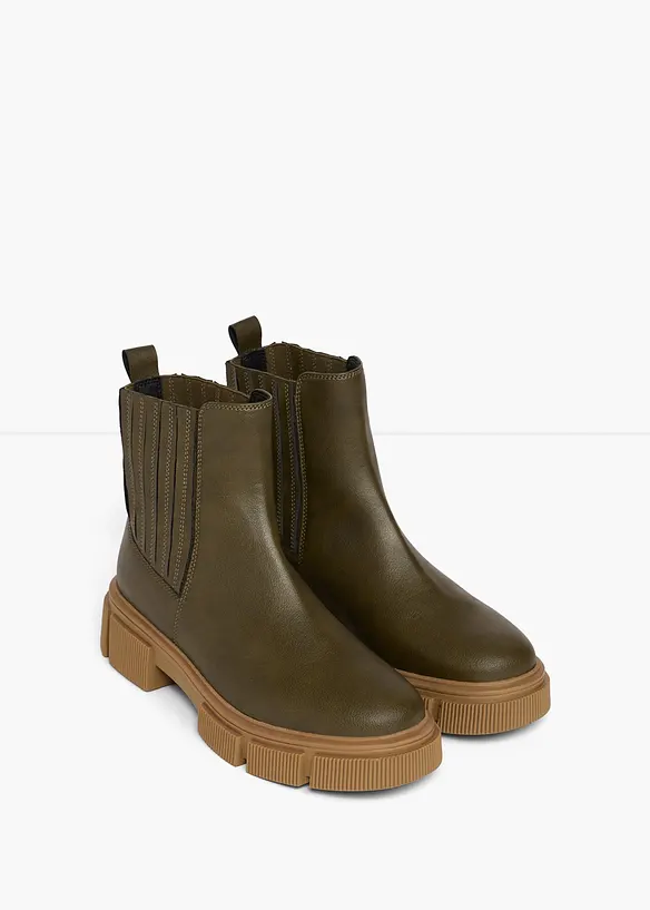 Bottines Chelsea &agrave; semelle crant&eacute;e, bonprix