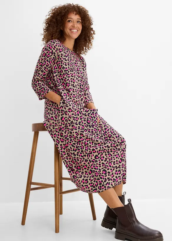 Midikleid aus flie&szlig;ender Viskose, bonprix