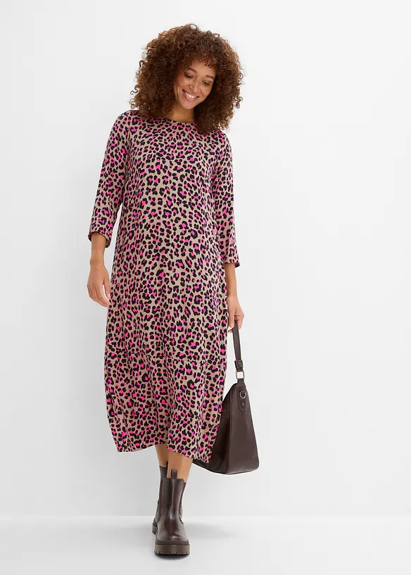 Midikleid aus flie&szlig;ender Viskose, bonprix
