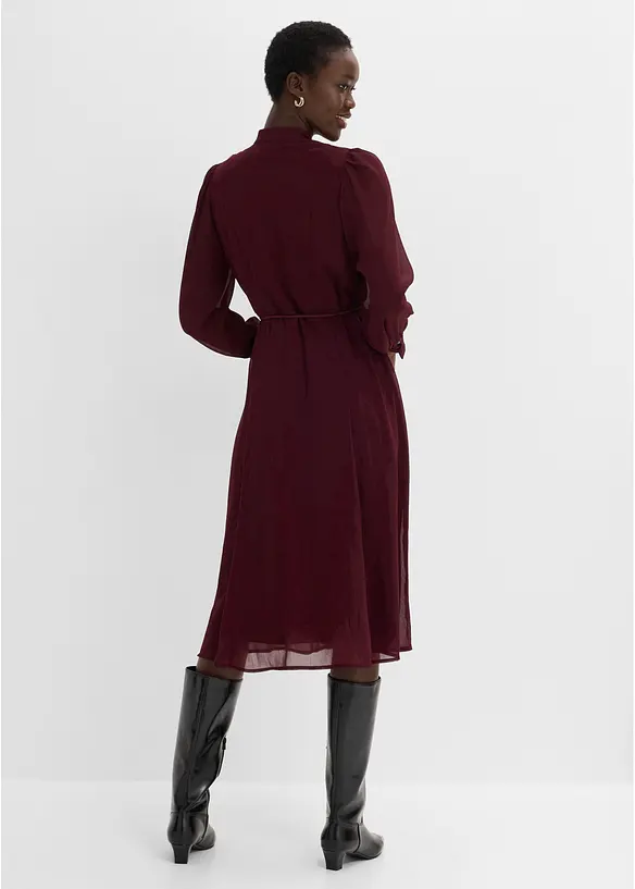 Chiffonkleid mit aufwendigem Spitzenbesatz, bonprix