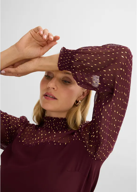 Blouse &agrave; empi&egrave;cement smock&eacute;, bonprix