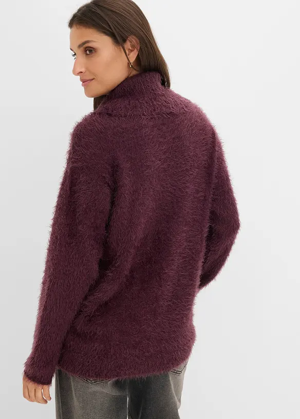 Pull col roul&eacute; en douce maille poilue, bonprix