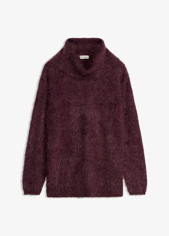 Pull col roul&eacute; en douce maille poilue, bonprix