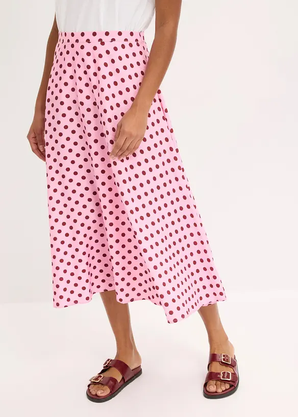 Jupe midi fluide en viscose m&eacute;lang&eacute;e, bonprix