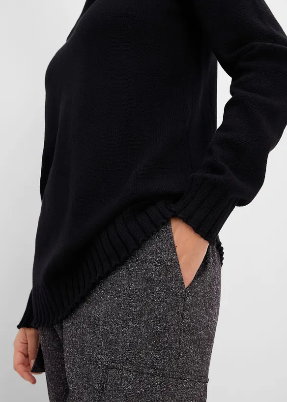 Pull col roul&eacute; en coton, bonprix
