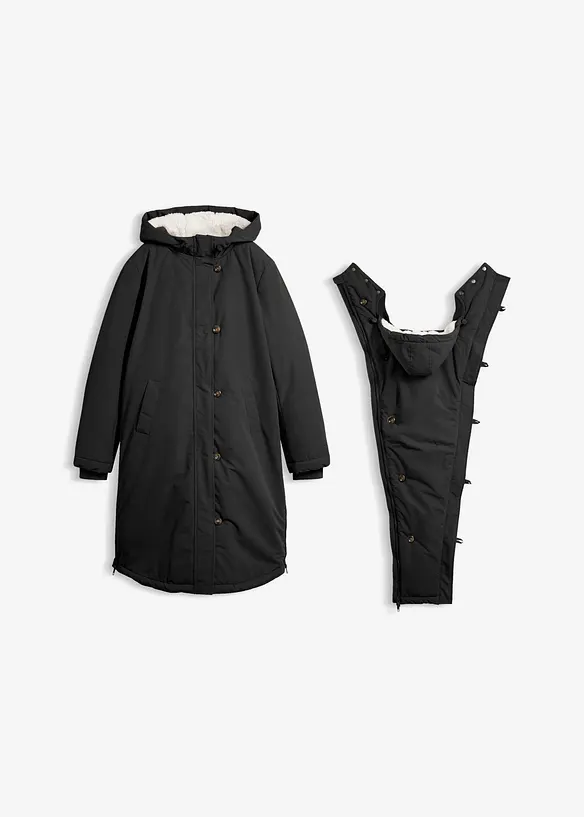 3-in-1 wattierter Umstandsmantel mit Trageeinsatz, bonprix