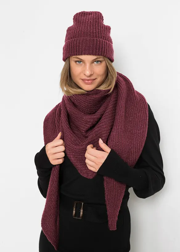 &Eacute;charpe et bonnet en maille (ens. 2 pces), bonprix