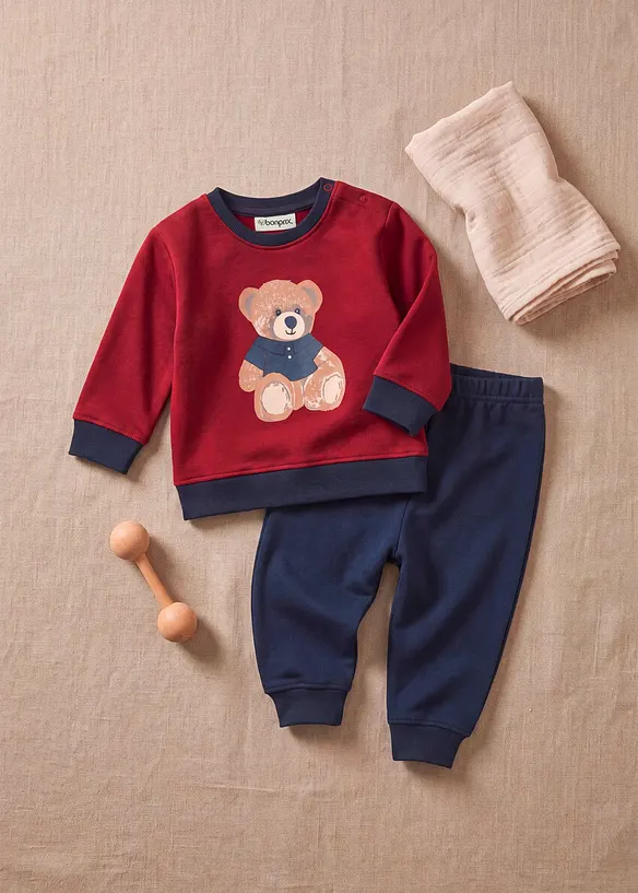 Sweat-shirt et pantalon b&eacute;b&eacute; 100% coton (ens. 2 pces), bonprix