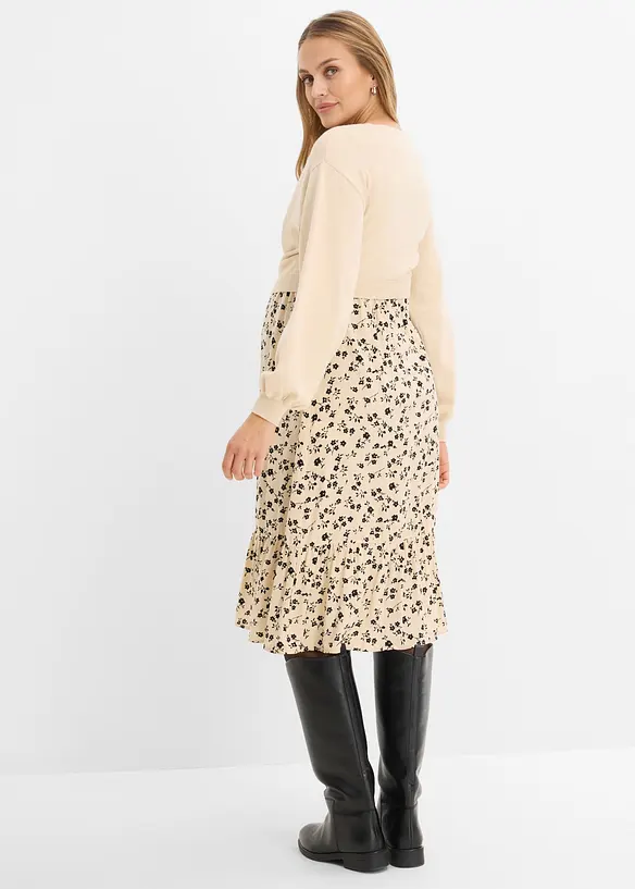 Robe de grossesse et d&rsquo;allaitement avec pull s&eacute;par&eacute; (ens. 2 pces), bonprix