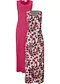 beige galet floral+magenta uni