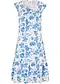 blanc/bleu azur floral