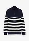 bleu foncé/écru rayé