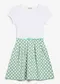 vert pastel pois blanc