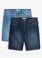 bleu moyen denim + bleu fonc&eacute; denim