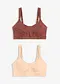 marron fum&eacute; + beige doux