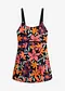 schwarz bunt floral