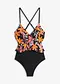 schwarz bunt floral