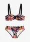 schwarz/bunt floral