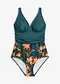 bleu p&eacute;trole floral