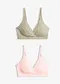 rose clair + gris vert