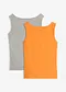 hellgrau meliert/leuchtorange