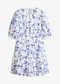 blanc/bleu clair floral