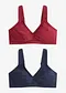 bleu fonc&eacute; + rouge carmin