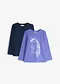 bleu lilas + bleu fonc&eacute; imprim&eacute;