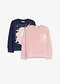 bleu fonc&eacute; + rose cendr&eacute; imprim&eacute;