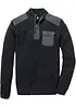 Pull camionneur en grosse maille avec empiècement en tissu, bonprix