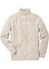 Pull col roulé en maille torsadée, bonprix
