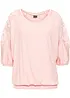 T-shirt oversize en viscose et dentelle, bonprix