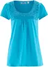 Baumwoll Shirt mit Spitze, Kurzarm, bonprix
