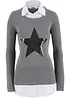 2 in 1 Pullover mit Bluseneinsatz, Langarm, bpc bonprix collection
