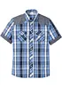 Chemise manches courtes avec empiècements denim, bonprix