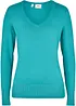 Pull col en V en fine maille, bonprix