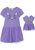 Robe fille et robe de poupée (ens. 2 pces) 100% coton, bonprix