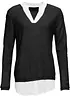 Feinstrickpullover mit Bluseneinsatz, bonprix