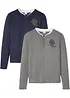 Lot de 2 T-shirts col tunisien à manches longues, bonprix