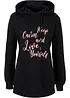 Sweat-shirt sport et féminin avec inscription métallisée, fentes latérales pour une plus grande liberté de mouvement, capuche., bonprix