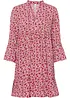 Minikleid mit Volants aus fließender Viskose, bonprix