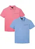 Lot de 2 polos en maille piquée, 100% coton, bonprix