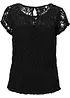 Blouse manches courtes en dentelle cordée, bonprix