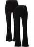 Lot de 2 leggings évasés en coton mélangé, bonprix