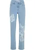 Jean droit taille normale, imprimé papillons, bonprix