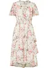 Robe midi floral à volants, bonprix